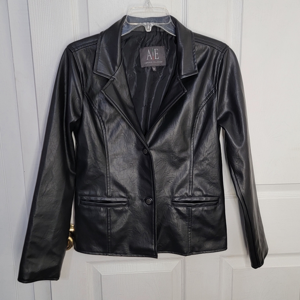Armani Exchange Emporio Collezioni Long Sleeve Leather Jacket